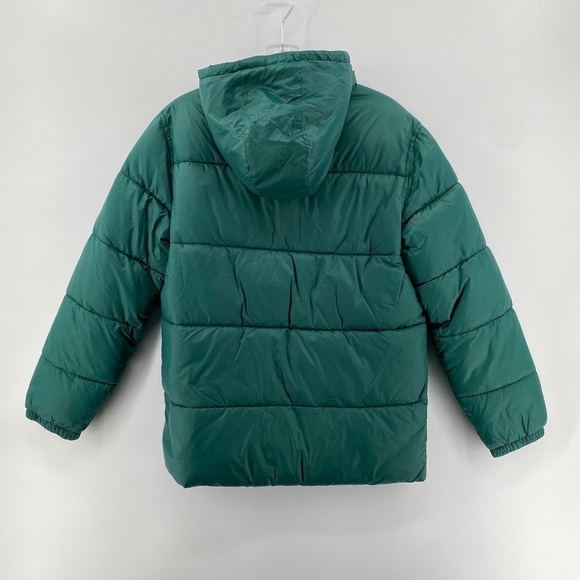 Old Navy Jacket Youth XL 14/16 Winter Green Puffer Full Front Zipper Side Pocket - Picture 6 of 9